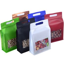 Colorful Big Capability Food Moisture-proof Bags With Window Stand Up Pouch Packaging Bags for Snack Cookies Baking LX2824