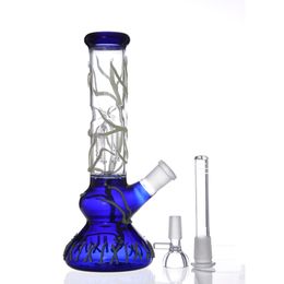 10 Inches Luminous Rooted surface Glass Bong Hookahs Beaker thick elephant Joint waterpipe with 14mm bowl