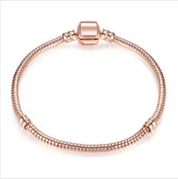 Sale Rose Gold Snake Chain Bracelets Color Retaining fit European Style Beads Wholesale China Factory Direct
