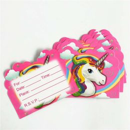 Carte Invitation Anniversaire Licorne Kawaii