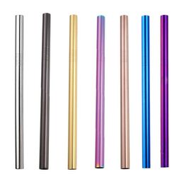 Extra Wide 12mm Drinking Straw 304 Stainless Steel 8.5" Drinking Straws Straight Reusable Drinking Straws LX2213