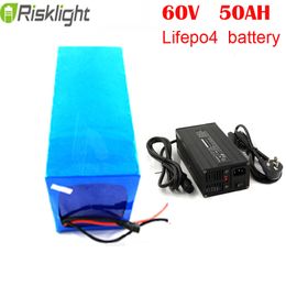 60v 50ah rechargeable Lifepo4 battery pack 60 volt lithium battery for e-scooter/solar system /e bike with 5A charger