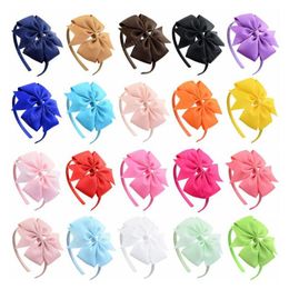 Lovely Hair Bow Candy Colour Grosgrain Ribbon Hairband Headband For Kids Girls Festival Party Bow Ties Hair Accessories