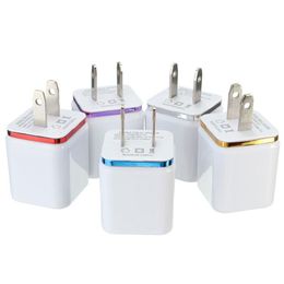 Travel Metal Dual USB Wall Charger 2.1A AC Power Adapter Wall Charger Plug 2 port for samsung galaxy tablet ipad