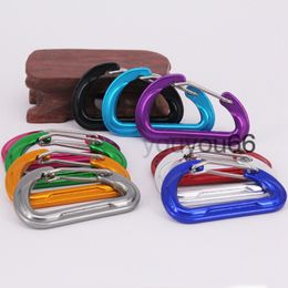 Quality Carabiners D shape Carabiner Keyrings Key Chain Outdoor Sports Camp Snap Clip Hook Keychains Aluminium Metal Stainless Steel Hiking Camping 37*60MM