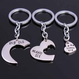 Fashion Big Middle Little Sis Keychain Sisters Friendship Keyrings Jewellery Gifts Popular Simplicity grace New