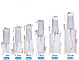 hot best 15ML 30ML 50ML 60ML 100ML Transparent Plastic Spray Bottle Atomizer Pumps For Essential Oils Travel Perfume Bulk Portable Makeup