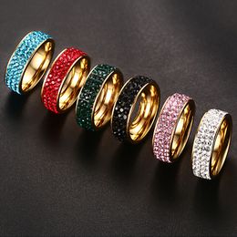 316L Stainless Steel iced out Rings For women Bling crystal Luxury Cool finger Rings Mens Couple Fashion Jewellery Bulk