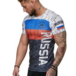 2019 Summer New Slim Fit T Shirt Men Tops Tees Casual Male t-shirt Short Sleeves Print Muscle Man tshirt Fitness russian