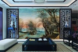 3D Wall Paper Home Decor Custom Beautiful outdoor winter scenery Indoor Decoration Mural Wallpaper