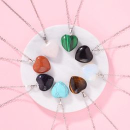 Natural Quartz Necklace Pendant Chakra Stone Heart Power Healing Reiki Fashion Jewelry For Women/Men Unisex