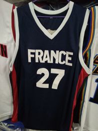 real pictures World Cup Team France Basketball Jersey Frank Ntilikina 27 Evan Fournier custom jerseys any size name