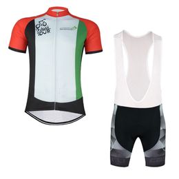 Men Cycling Jersey Set TOUR OF DUBAI summer bicycle outfits breathable quick dry mtb bike uniform short sleeve racing clothing Y21030830