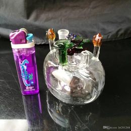 new High quality flower bed glass hookah pot , New Unique Glass Bongs Glass Pipes Water Pipes Hookah Oil Rigs Smoking with Droppe