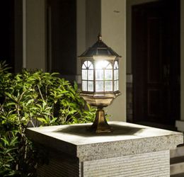 Column headlight solar outdoor Chinese wall light waterproof garden villa LED square garden courtyard door column wall decoration lighting