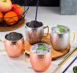 18oz 530ml Copper Cups Moscow Mule Copper Mugs Hammered Plating Copper Beer Cups For Vodka Whiskey Cocktails Beer Coffee Milk Cup