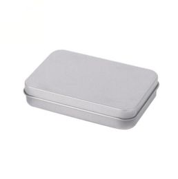 Rectangular Hinged Containers With Lid Metal Mini Empty Tin Box Wear Resistant Storage Organizer Hot Sale