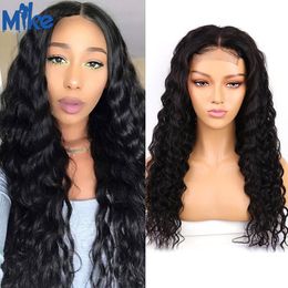 Brazilian Remy Human Hair Lace Wigs 4x4 Lace Closure Wigs 8-22inch Free Part Water Wave Hair Product 4 By 4 Lace Closure Wigs