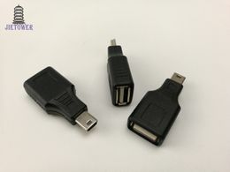 500pcs/lot USB A Female to Mini B Male 5Pin Adapter Converter Jack