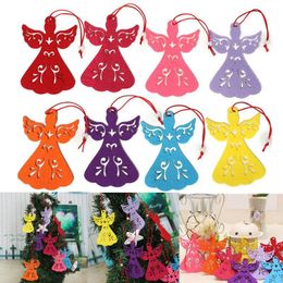 8 PCS/Lot 11x7.5 cm Angel Style Non-Woven Fabric Christmas Tree Decoration Pendant Hanging Xmas Party Ornament Free Shipping