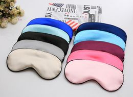 Newest Silk Sleep Rest Eye Mask eye shade cover Padded Shade Cover Double Sides Sleeping Eye Mask with Single pack For Party Favour