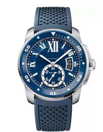 Hot Sale Fashion Watch Blue Stone Button Series White Calendar Dial Automatic Mechanical Buckle Wrist Watch Male Wristwatch 10
