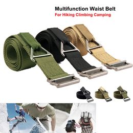 High Density Nylon Multi-function Waist Belt Emergency Bundling Strap With Full Metal Buckle For Camping Climbing Hiking Rescue.