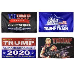 Trump Flag Banner 3x5ft Wholesale 2020 Donald Train Rambo Tank Re-elect Women Troops 3x5 Flag Trump 5x3 ft for US President Election