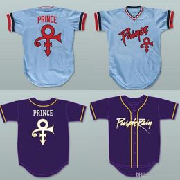 Prince Tribute Minnesota Baseball Jersey Prince Tribute Purple Rain Baseball Jersey All Stitched Jerseys S-3XL Free Shipping