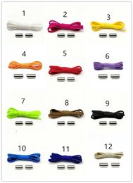 Multi Colour Casual Sports Elastic shoelace metal capsule buckle 100CM semicircle lazy shoelace free shoelace Shoe Parts Accessories