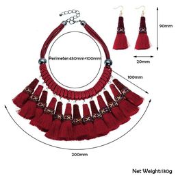 Fashion- Women Fashion Mulitycolor Chain Tassels Necklace Statement Bib Jewellery Big Pendant Necklace
