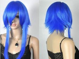 FREE SHIPPIN + + Hot New Fashion Sexy Long Straight Women's Lady's Hair Blue Wig