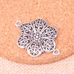 34pcs Charms flower connector 40*28mm Antique Making pendant fit,Vintage Tibetan Silver,DIY Handmade Jewellery