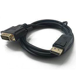 1.8 Metre 6 Feet Gold Plated Display Port DP to DVI-D Male Dual Link Cable Support 1080P HD with Clip Lock