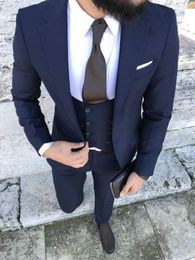 Popular One Button Groomsmen Notch Lapel Groom Tuxedos Men Suits Wedding/Prom Best Man Blazer ( Jacket+Pants+Vest+Tie) 657