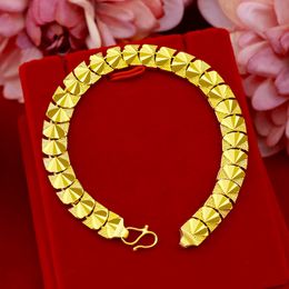 Womens Mens Fashion Bracelet 18K Yellow Gold Filled Wrist Chain Solid Jewellery Gift