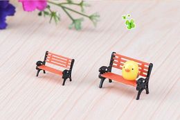 bench in park Canada - Fairy Garden Miniatures for Doll House Courtyard Decoration Accessories Toys Resin Crafts Modern Park Benches Miniature 1 Pcs