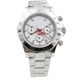 Mens Watch All Subdials Work Quality Factory 40mm Automatic Mechanical Movement Sapphire Glass Mens White dial Watches