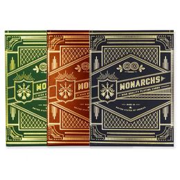 -Théory11 Monarchs Cartes à jouer Bleu / Rouge / Vert Monarch Deck UsPCC Collection de vélos Poker Jeux magiques Jeux de cartes magiques