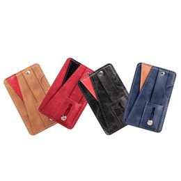 Card Pocket Universal 3M Sticker Back Phone Card Slot Leather Pocket Stick On Wallet Cash ID Credit Card Holder For iPhone Samsung huawei Lg