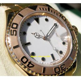 High Quality Wristwatches With Original Box 16628 Mens 18K Yellow Gold Time Lapse Bezel White Dial 40MM
