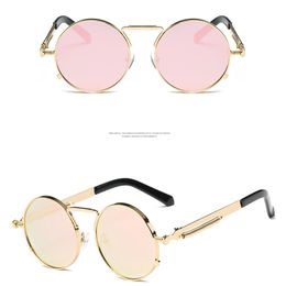 Luxury-2018 New Vidano Optical Round Metal Sunglasses Steampunk Men Women Fashion Glasses Brand Designer Retro Vintage Sunglasses UV400