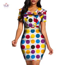 2020 Winter Clothes Women Dashiki Africa Clothing Ankara African Fashion for Women Plus Size Sheath Print Dress wy5299