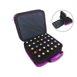 42 Bottle Essential Oils Carrying Case Essential Oils Display Organizer Travel Bag with Foam Insert Shoulder Strap Sturdy Double Zipper