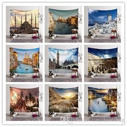 1PCS Large Size Wall Hanging Tapestry Mural World Architecture Printed Beach Towel Shawl Yoga Mat Party Backdrop Wedding Decorations