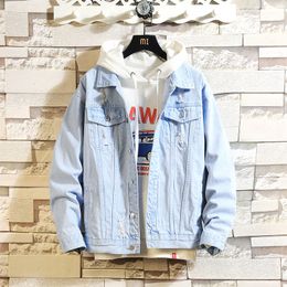 Wholesale- Jackets Men High Quality Man Vintage Jean Jacket coat Streetwear Chaqueta Hombre 3XL