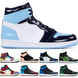 Jumpman 1s men women basketball shoes UNC Satin Snake Court Purple WMNS Tie-Dye Pine Green Obsidian mens 1 High Shoes Sneakers