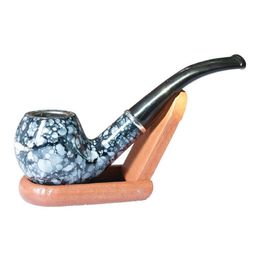 Manufacturer sells short blue-and-white porcelain pipe length 150MM precision packaging for sale of curved pipe tobacco