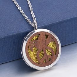Aroma Perfume Diffuser Necklace Wood Peace Bird Dove Locket Pendant DIY Jewellery for Fragrance Essential Oil With Pads