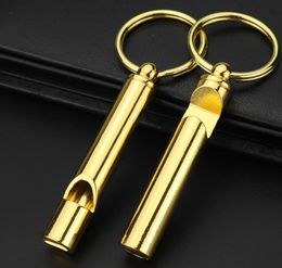 Portable Brass Loud Version Whistle Emergency Tools Survival Keychain Whistle with Beer Bottle Opener Barware Bar Tools 2 in 1